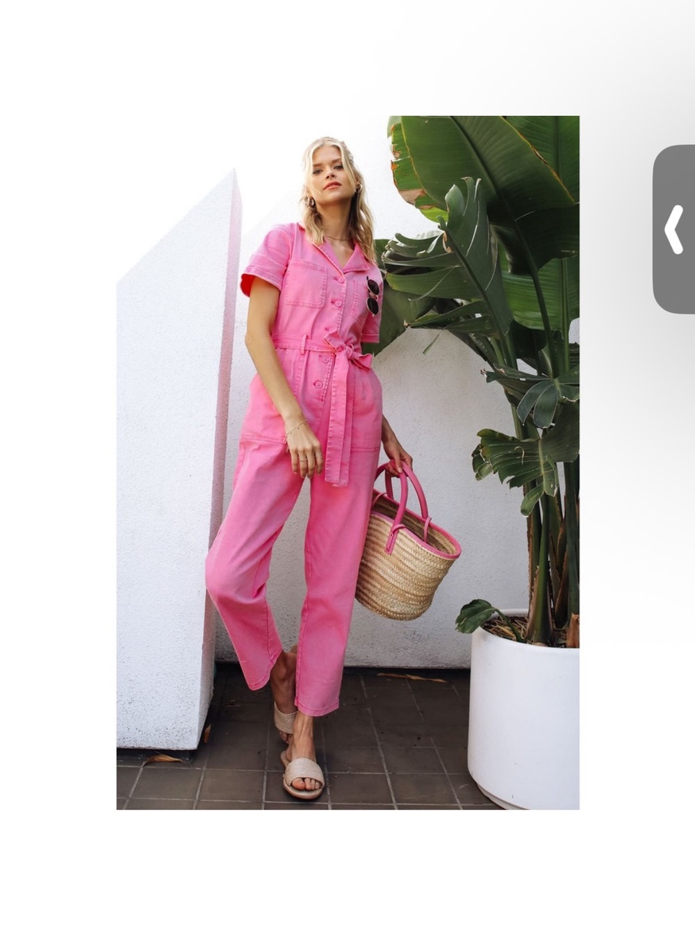 Skies Are Blue Hot Pink Short-Sleeve Utility Jumpsuit